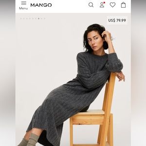 Mango ribbed knit dress